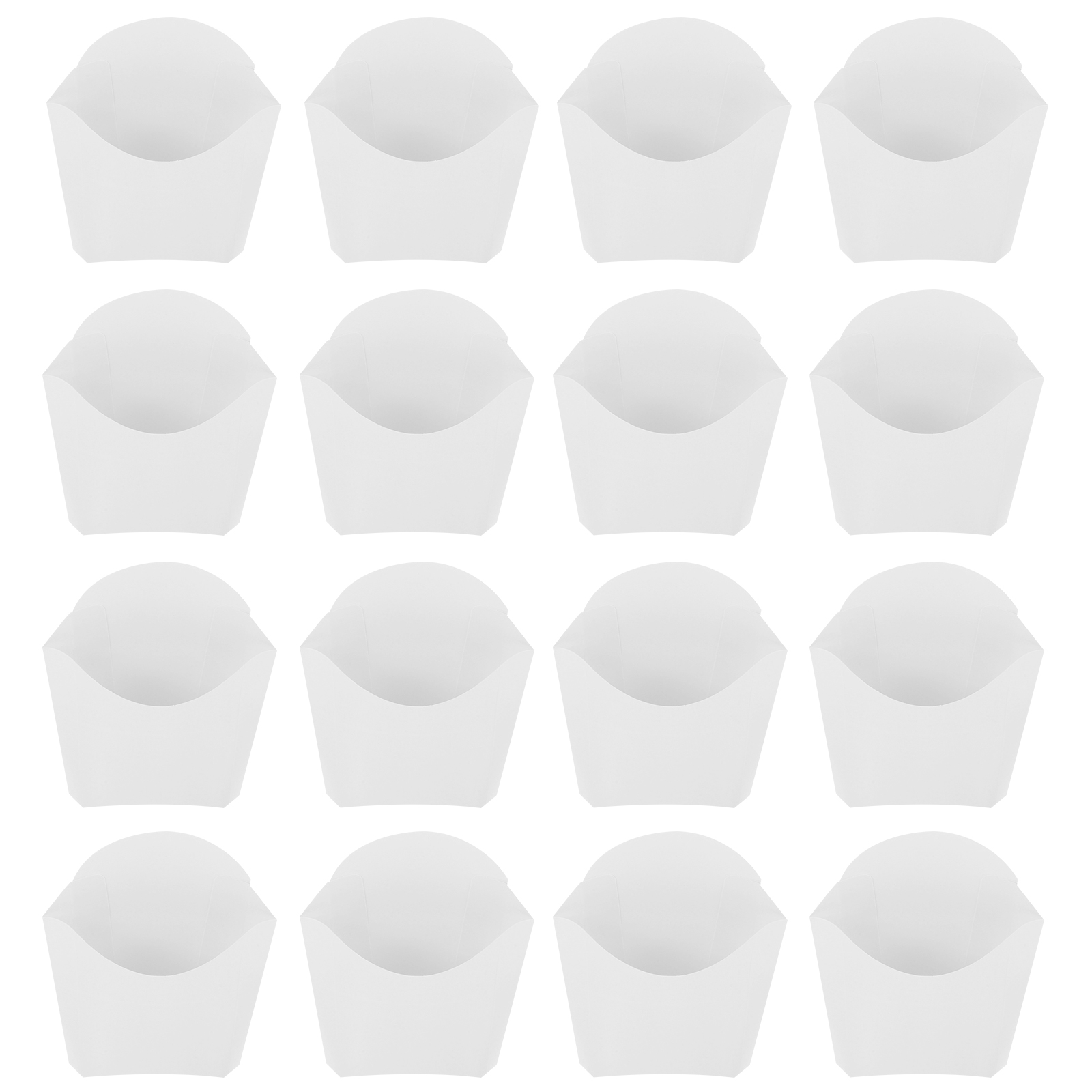 Masteelf 24Pcs Small French Fry Container White Color Wide Rim Design ...