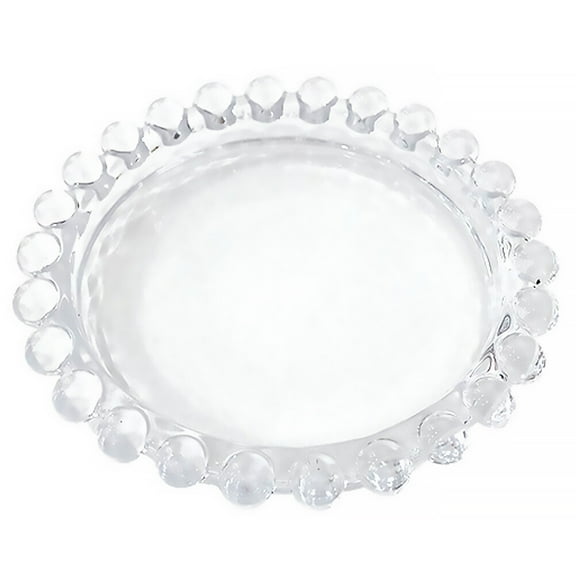 Viveous Glass Dessert Plates Glass Plate Fruit Plate Flower Elegant Clear Plate Small Round Plate for Jewelry
