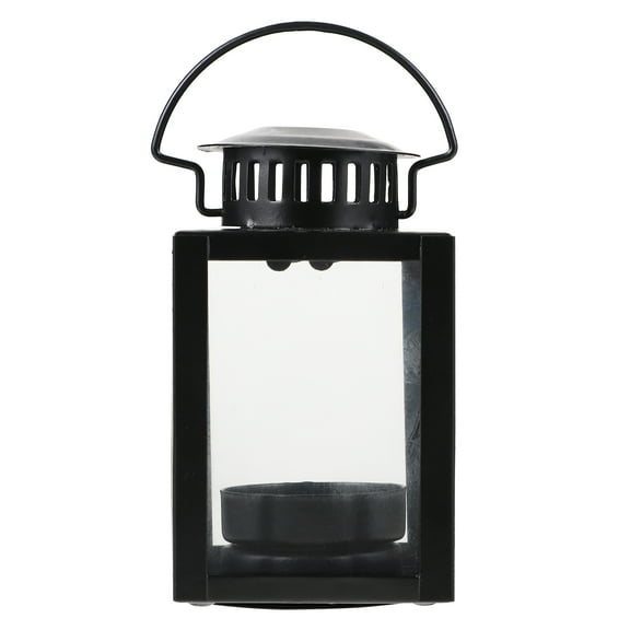 Viveous Glass Pillar Lanterns Hanging Lantern Metal Hanging Lamp for Party Indoor Outdoor
