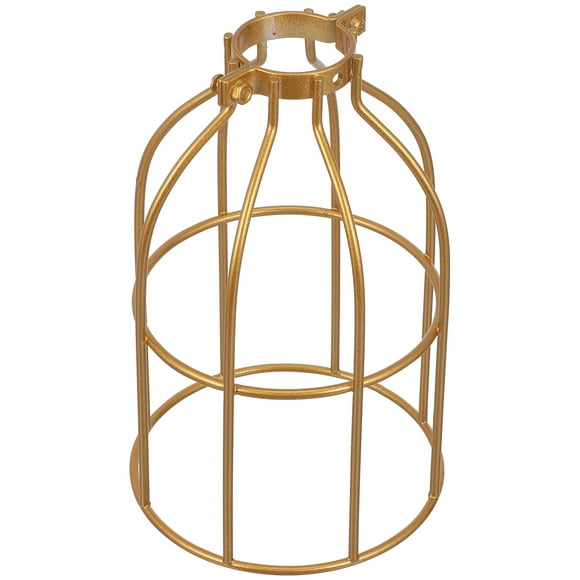 Viveous Metal Bulb Guard Cage, Bridcage Adjustable Industrial Clamp on Lamp Shades Bulb Covers for Pendant Farmhouse Light Fixture Golden