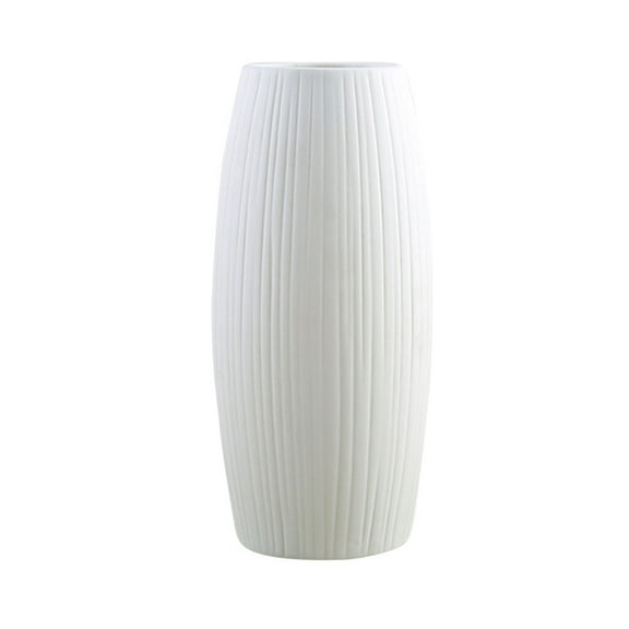 Viveous Modern Minimalist Ceramic Vase Nordic Style Textured Dry Floral Container Flower Pot Home Decoration Ornaments for Flower Arrangement - (White)