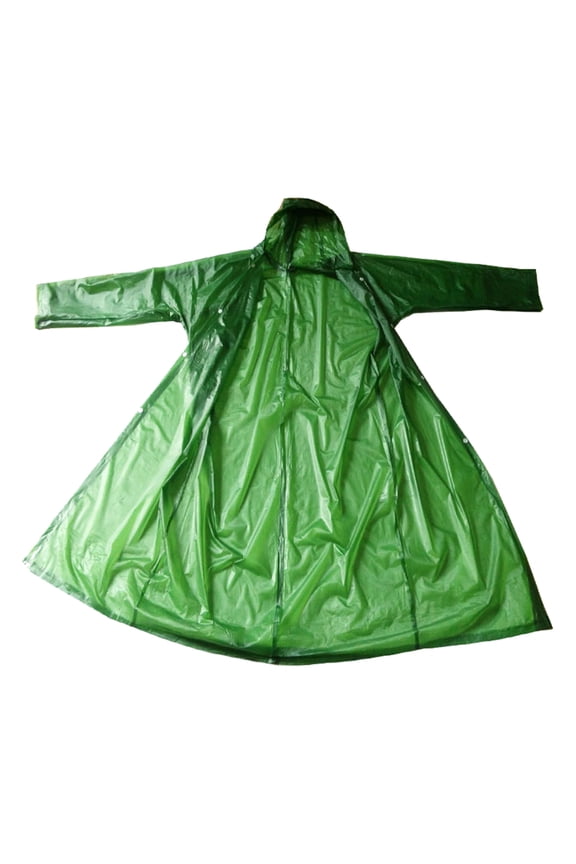 Worgeous Green Adult Raincoat with Hood Made of EVA Material for Rainy Day Use Lightweight and Portable Fits Most Men and Women