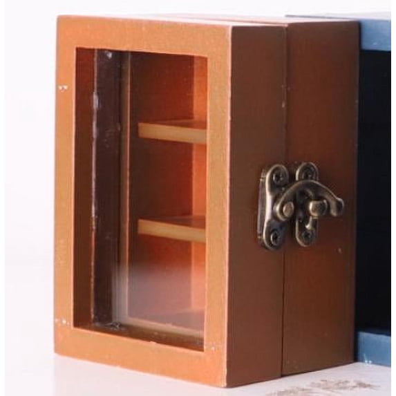 Viveous Portable Mini Bookcase For Home Library Small Wooden Bookshelf For Mini Books Unique Vintage Shelf For Aesthetic Bookish Decor And Book Stuff