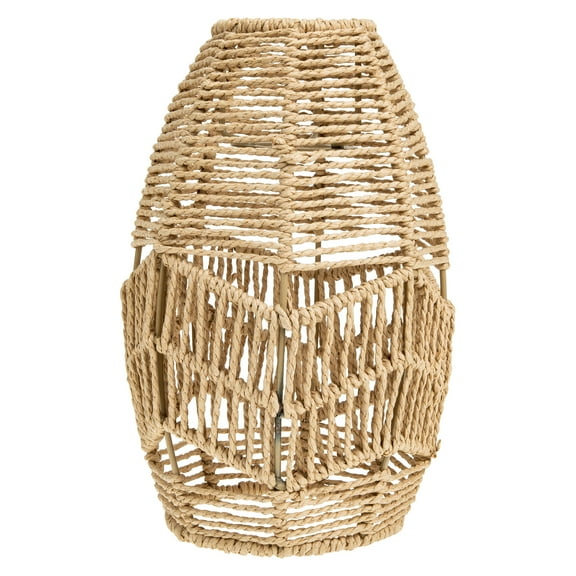 Viveous Rattan Lamp Shade Woven Pendant Light Cover Hanging Lampshade Rope Lamp Chandelier Cover for B& Island, 23x10.5cm