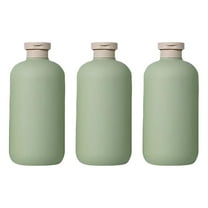 Viveous Refillable Bottles Containers: 3pcs 500ML Green Shampoo Bottle Toiletry Bottles with Press Disc Cap for Lotions Travel