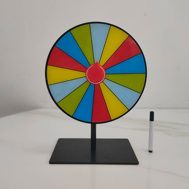 SEGAWE 24" Tabletop Dry Erase Prize Wheel - 14 Slot Editable Fortune Spinning Game