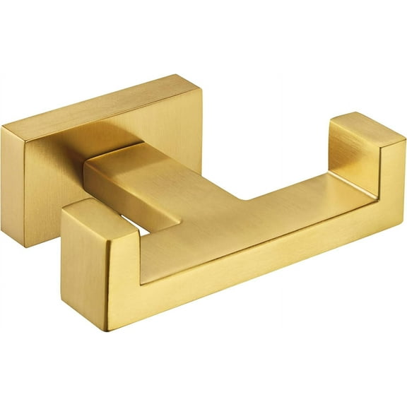 Viveous Wall Mounted Double Towel Hook Stainless Steel Coat Robe Holder Clothes Hook Modern Style Bathroom Double Hook Hanger For Bath Kitchen Hotel