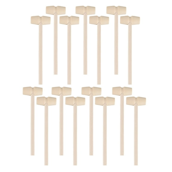 Viveous Wooden Breakable Mallet: 15Pcs Small Wooden Mallets Kids Pounding Toys Hammers for Breakable Heart Chocolate Lobster