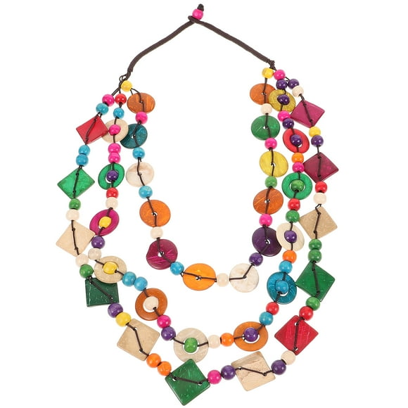 Woven Beaded Bohemia Pendent Necklace Vintage Ethnic Necklace Statement Jewelry With Shell Charms for Ladies