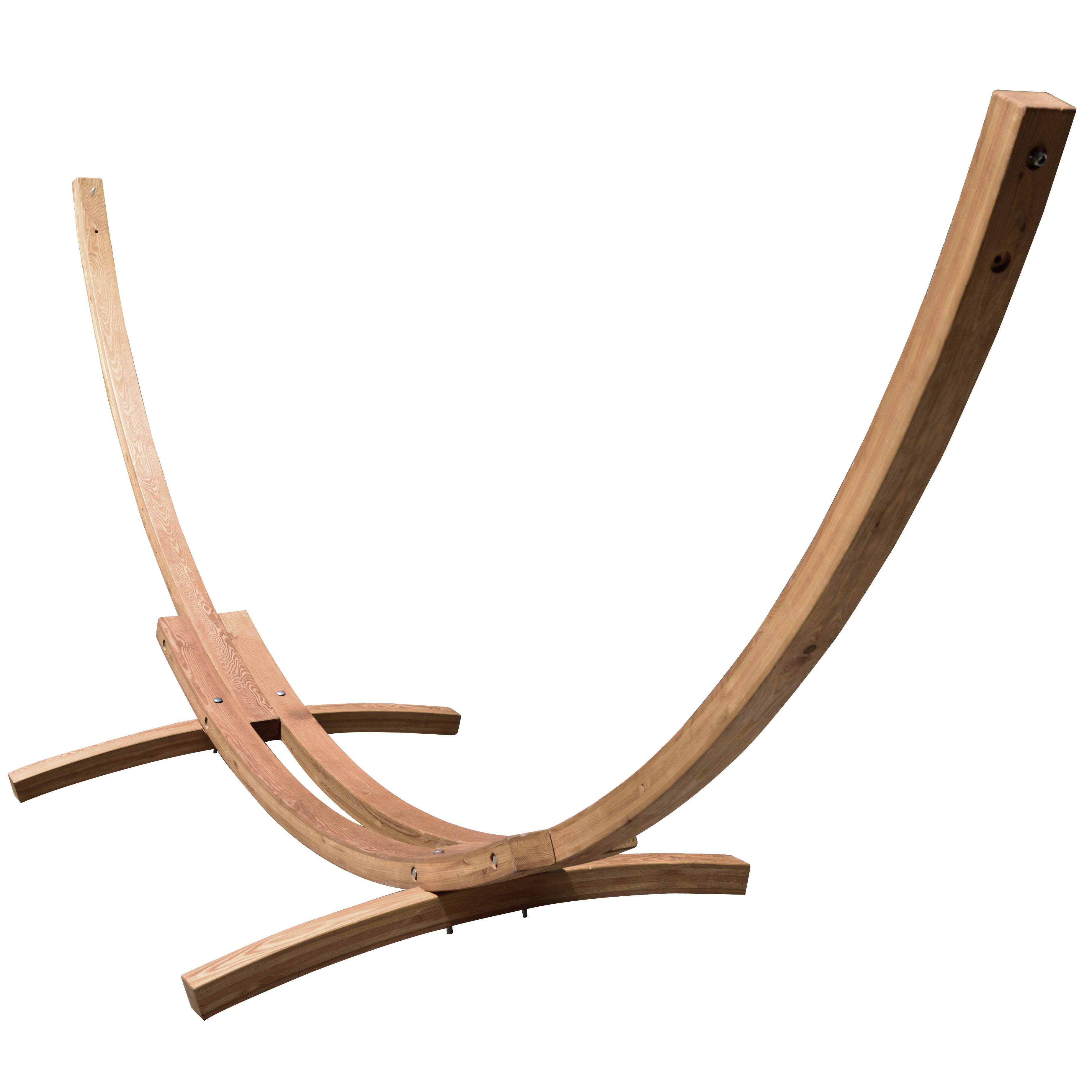 15ft Solid Pine Arc Hammock Stand with Natural Finish
