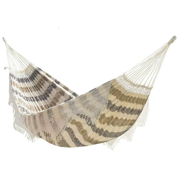 Vivere Authentic Brazilian Double Cotton Hammock, Outdoor Hanging Daybed, Costa