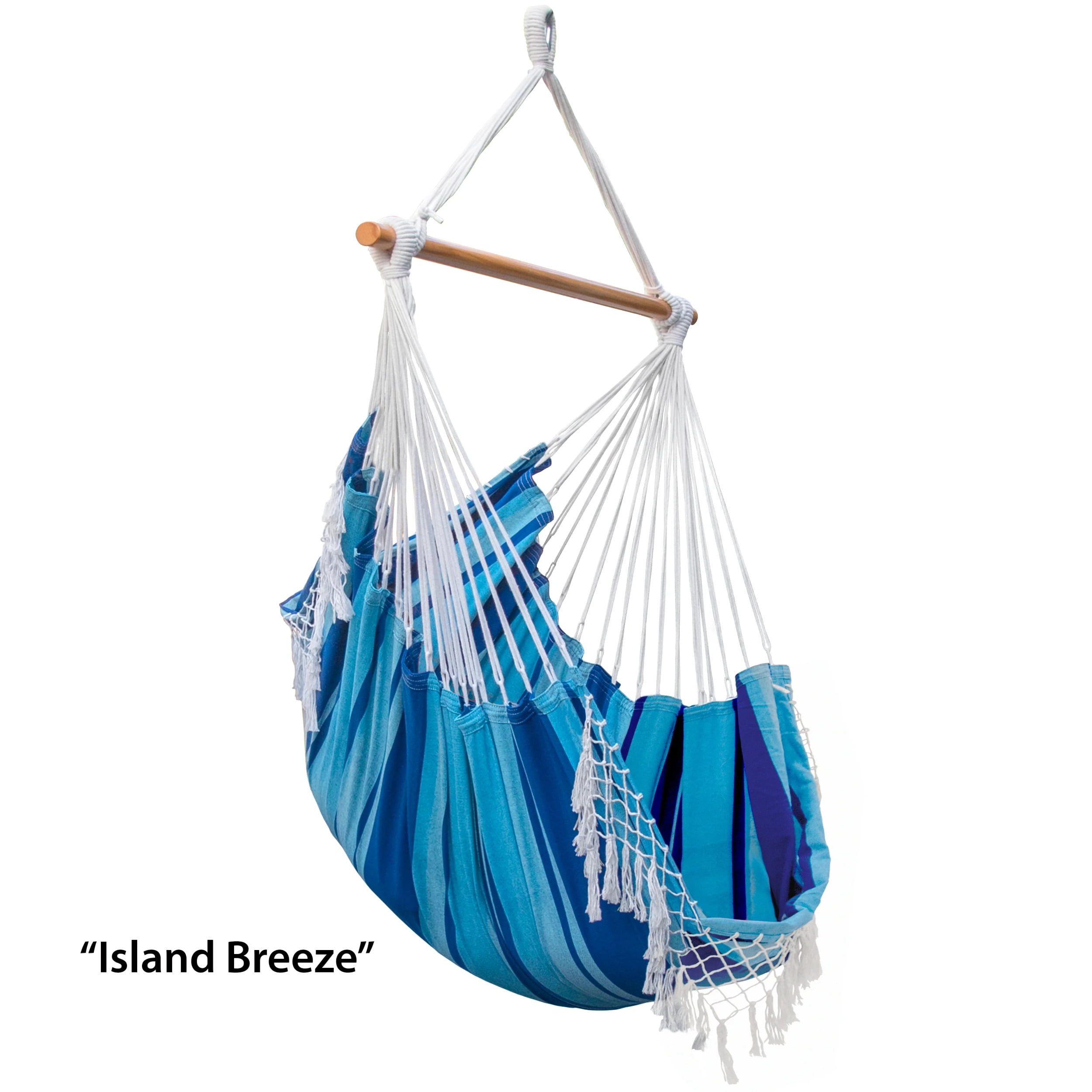 Vivere Brazilian Hanging Cotton Hammock Chair - Island Breeze