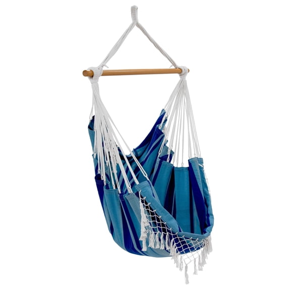 Vivere Brazilian Hanging Cotton Hammock Chair - Island Breeze