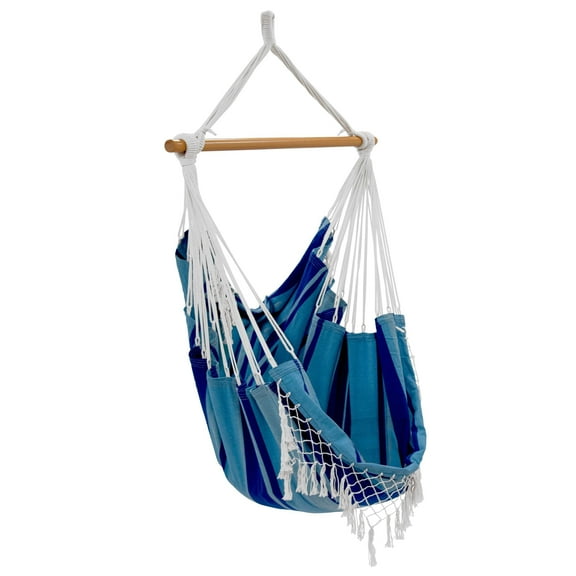 Vivere Brazilian Hanging Cotton Hammock Chair - Island Breeze