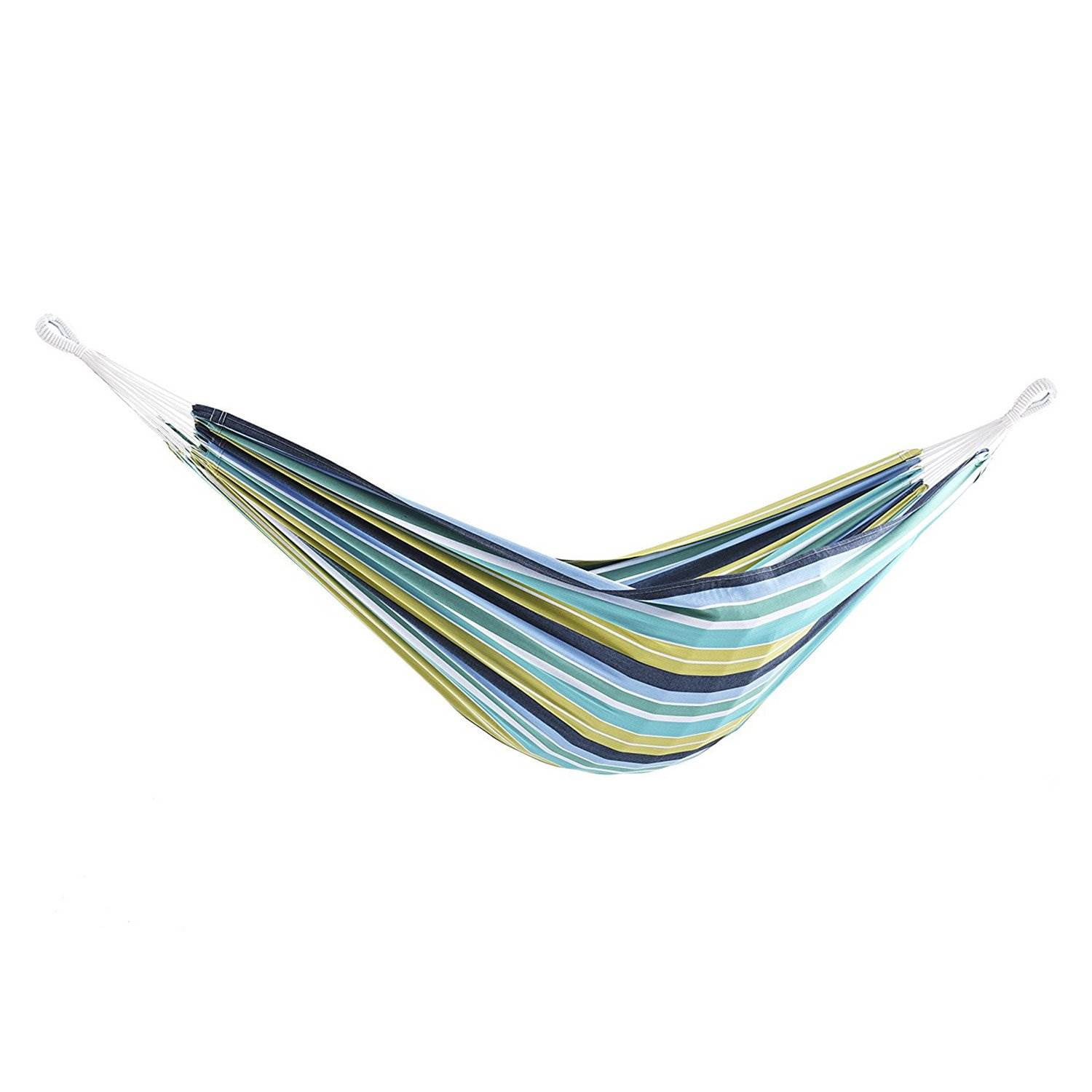 Vivere Brazilian Style Double Cotton Hammock in Cayo Reef Colors