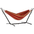 thumbnail image 1 of Vivere Brazilian Style Sunbrella Double Hammock with Steel Stand Combo, Sunset, 1 of 4