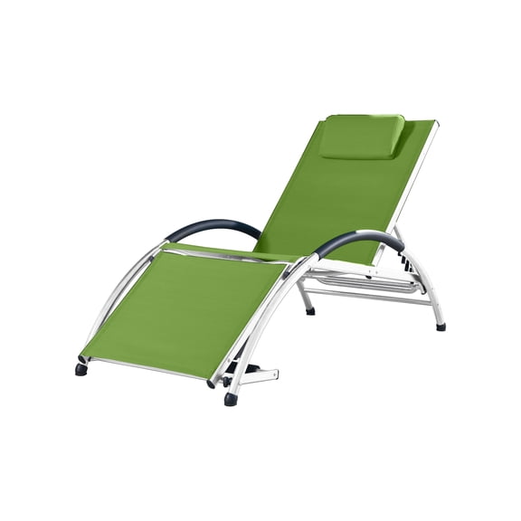 Vivere Dockside Sun Lounger in Green Apple with White Aluminum Frame