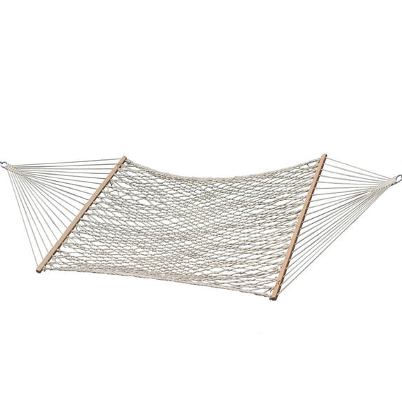 Vivere Double Cotton Rope Spreader Bar Hammock - Natural