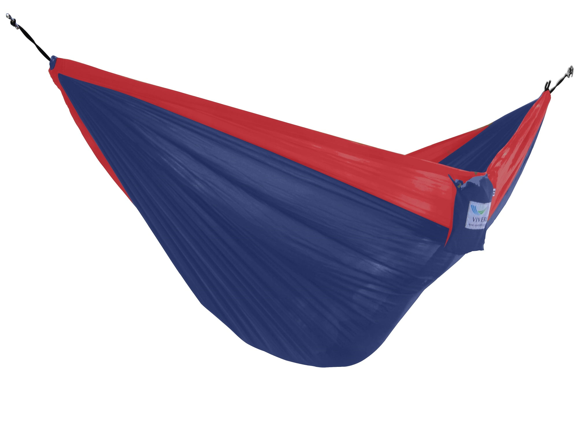 Vivere Double Navy and Red Nylon Hammock Bed