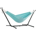 thumbnail image 1 of Vivere Double Polyester Hammock with Steel Stand and Carry Bag - Aqua, 1 of 6