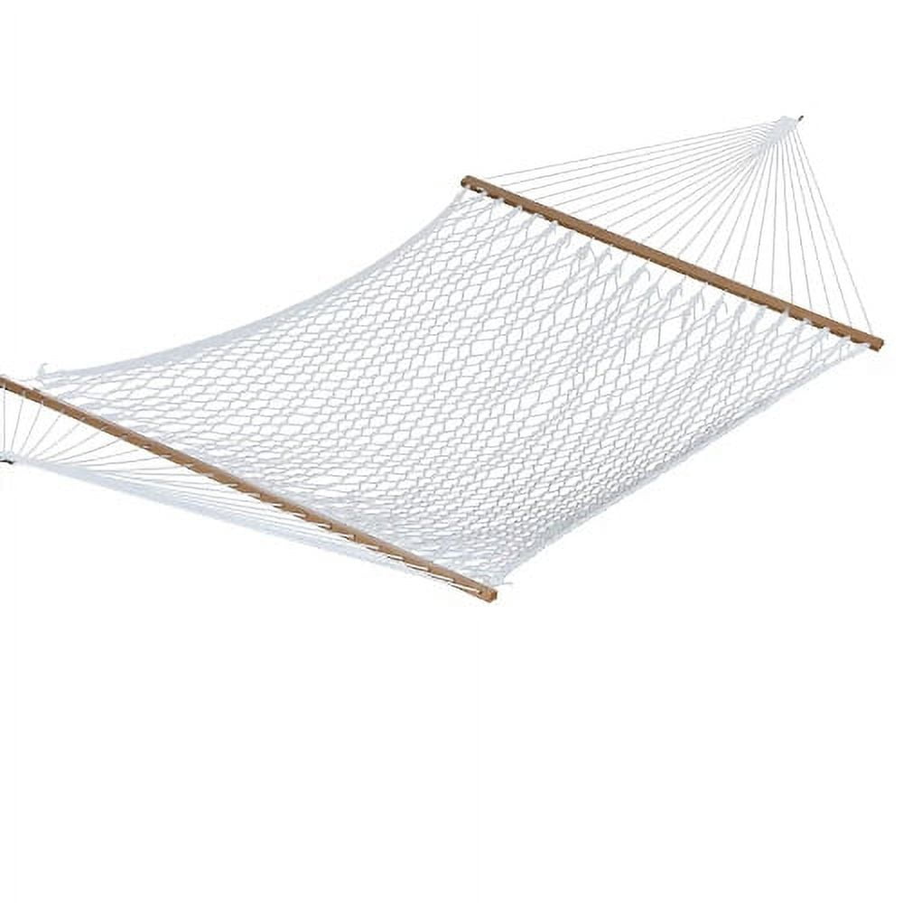 White Polyester Rope Double Hammock with Spreader Bars