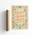 thumbnail image 1 of Vivere E Lascia Vivere Quote Poster Italian Wall Art, Unframed Canvas 16x20in, 1 of 4