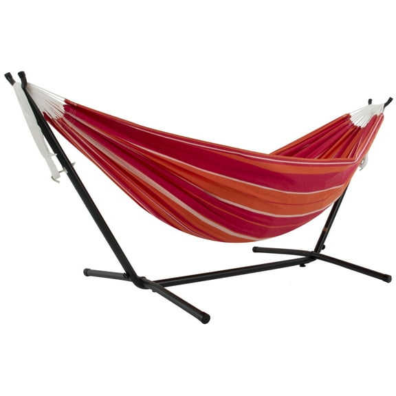 Vivere Double Cotton Hammock, Comfortable Daybed with Steel Stand, 9 Foot, Mimosa