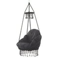 thumbnail image 1 of Vivere Macrame Deluxe Hanging Chair with Cushion and Swivel Hook, Eclipse, 1 of 5