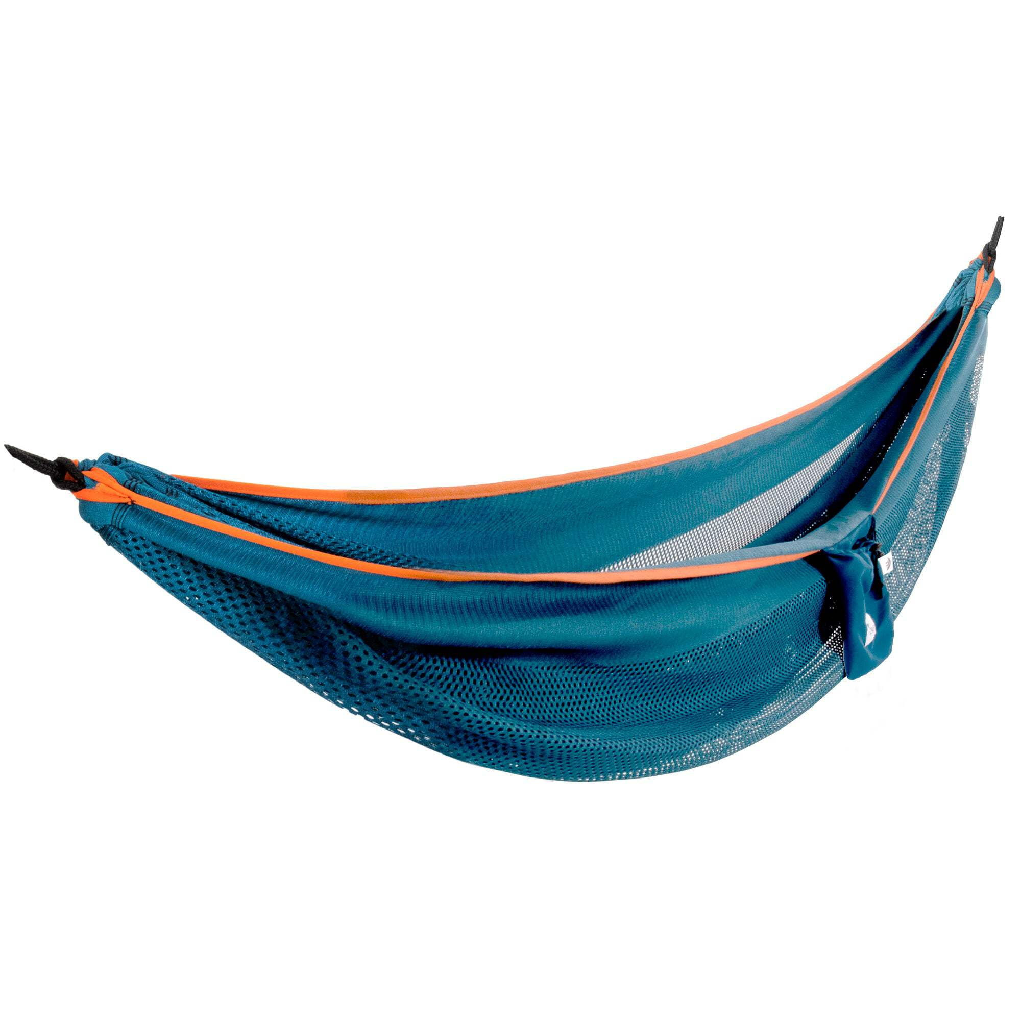 Vivere Polyester Mesh Double Hammock - Blue/Orange
