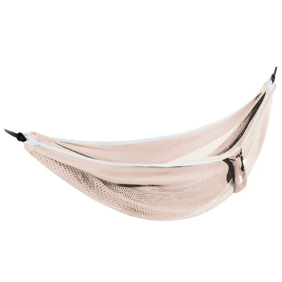 Vivere Polyester Mesh Double Hammock - Sand/Sky