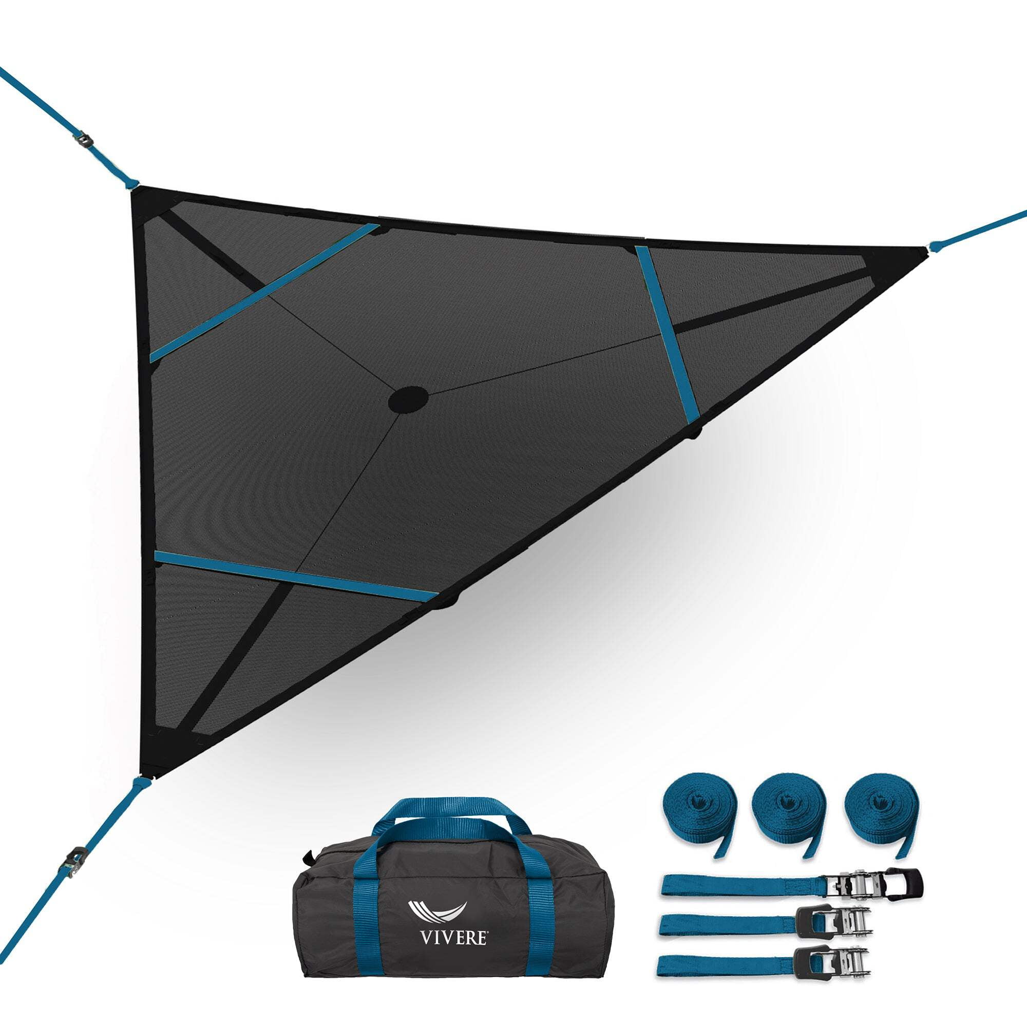Elevate Black and Blue Polyester Mesh Hammock Bed