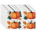 thumbnail image 1 of Fade-Resistant Pumpkins Fall Placemat Fall Landscape Placemat - 6Pack 17.7"x13" Minimalistic Design Playful Colors Autumn Leaves Durable Mats Decoration for Office Cafe Kitchen, 1 of 6