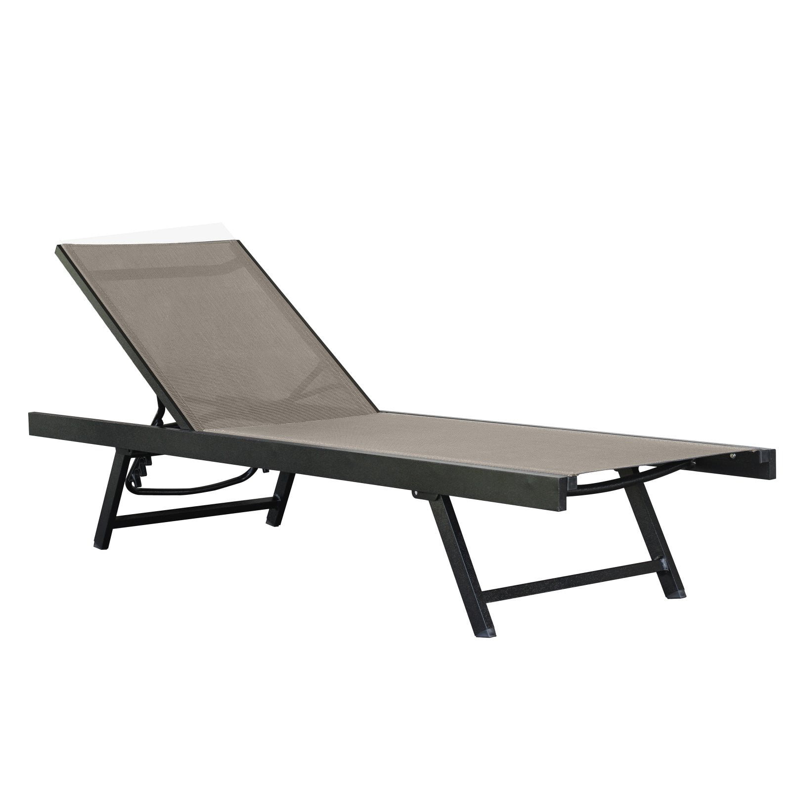 Vivere Urban Sun Chaise Lounge in Cocoa with Black Aluminum Frame