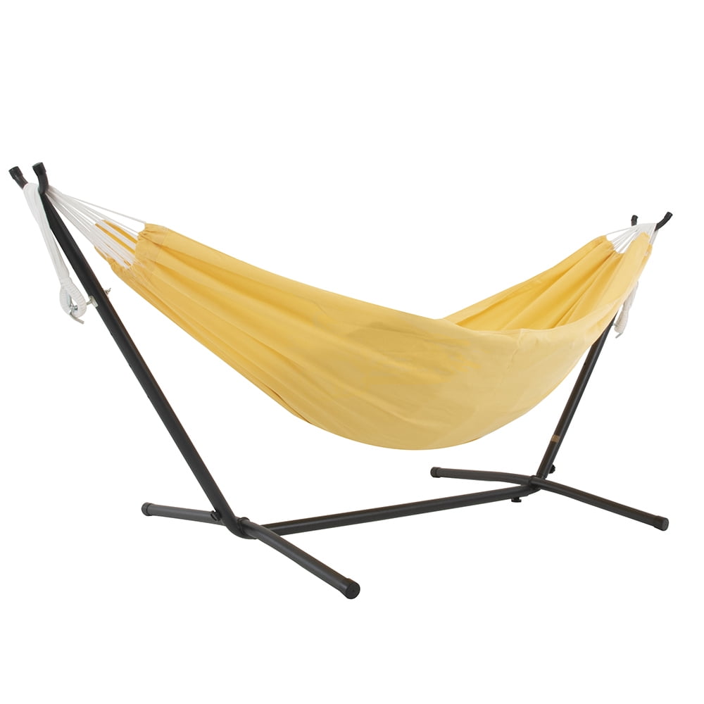 Vivere 9ft Yellow Polyester Hammock with Metal Stand