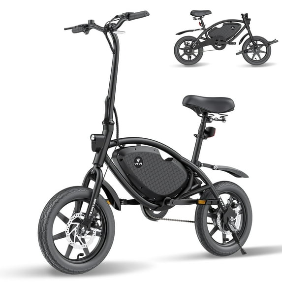 Vivi 14" Electric Bike for Adults with Peak 500W Motor, 20MPH Folding Electric Bicycle with Cruise Control, 40Miles(Pedal-Assist) Commuting Ebike with 48V 374.4WH Battery, Integrated Wheels, UL 2849