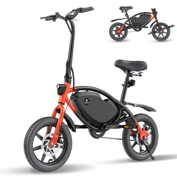 Vivi 14" Electric Bike for Adults with Peak 500W Motor, 20MPH Folding Electric Bicycle with Cruise Control, 40Miles(Pedal-Assist) Commuting Ebike with 48V 374.4WH Battery, Integrated Wheels, UL 2849