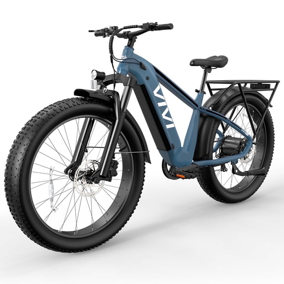 Vivi 26" x 4.0 Fat Tire Electric Bike for Adults, 749W Motor Electric Mountain Bike, 19.8MPH Up to 60Miles Ebike with 48V 15AH Battery UL2849 Certified,7 Speed, Hydraulic Brake,Torque Sensor