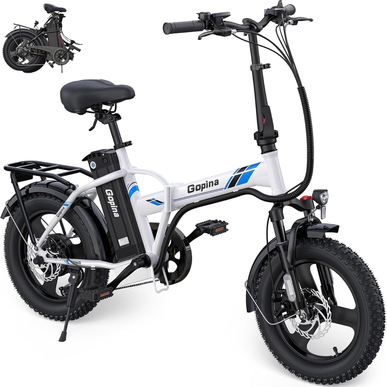 Vivi 16 Fat Tire Electric Bicycle 350W Folding eBike with LCD Display Certified Walmart