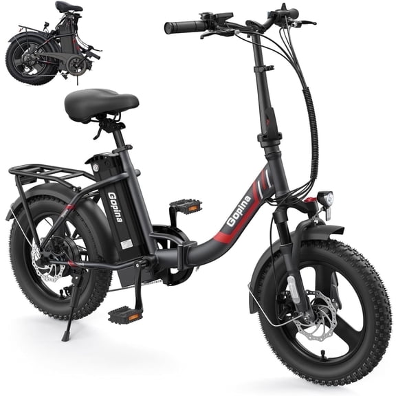 Vivi Electric Bike 16" x 3.0 Fat Tire Electric Bike 48V 350W Adult Folding Electric Cruiser Bike Step-Through Electric Bike 19.8MPH Commuter Electric Bike, UL2849 Certified