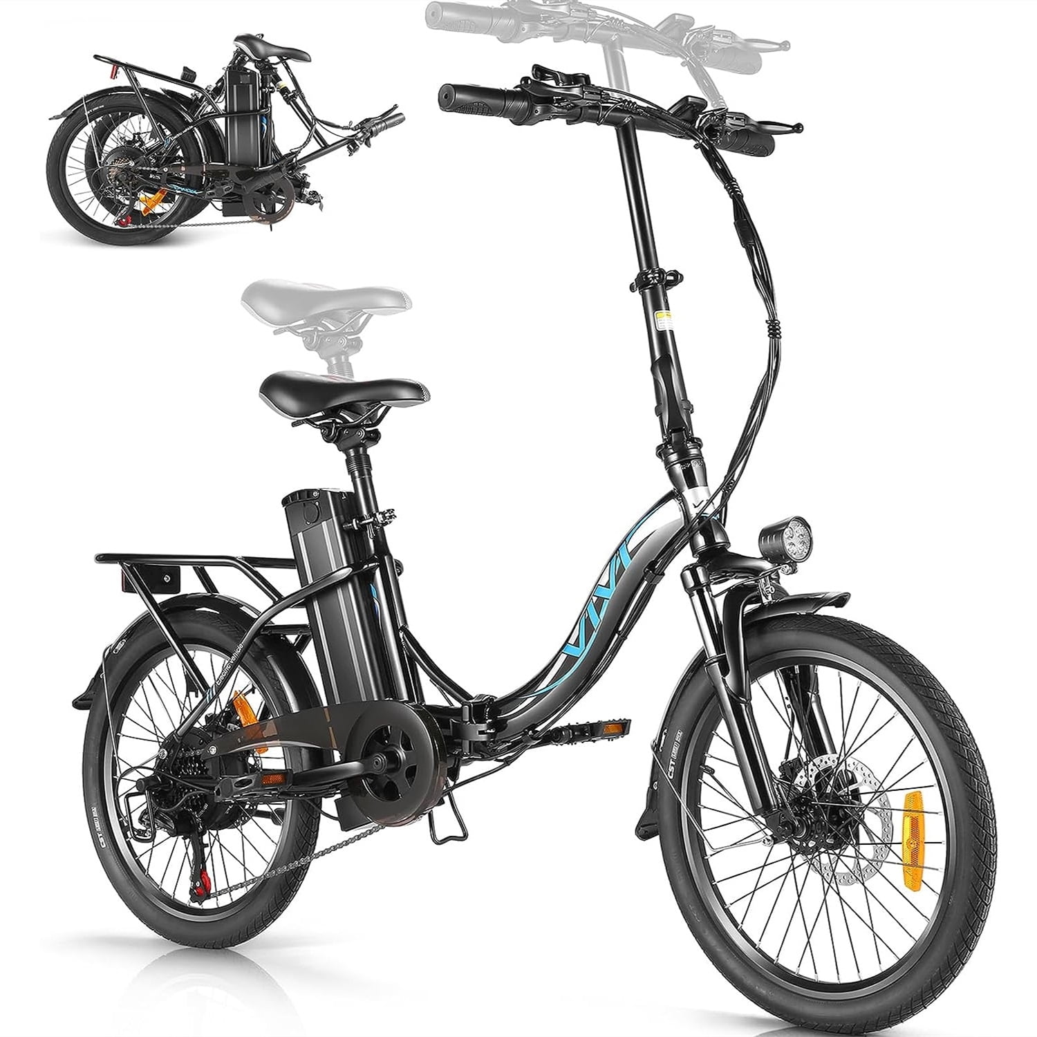 Vivi Electric Bike 20" Folding Electric Cruiser Bike 500W Adult