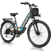 Vivi Electric Bike 26" City Commuter Electric Bike 48V 500W Step-Through Electric Bike 19.8MPH Electric Cruiser Bike Beach Bike with Cruise Control, UL2849 Certified