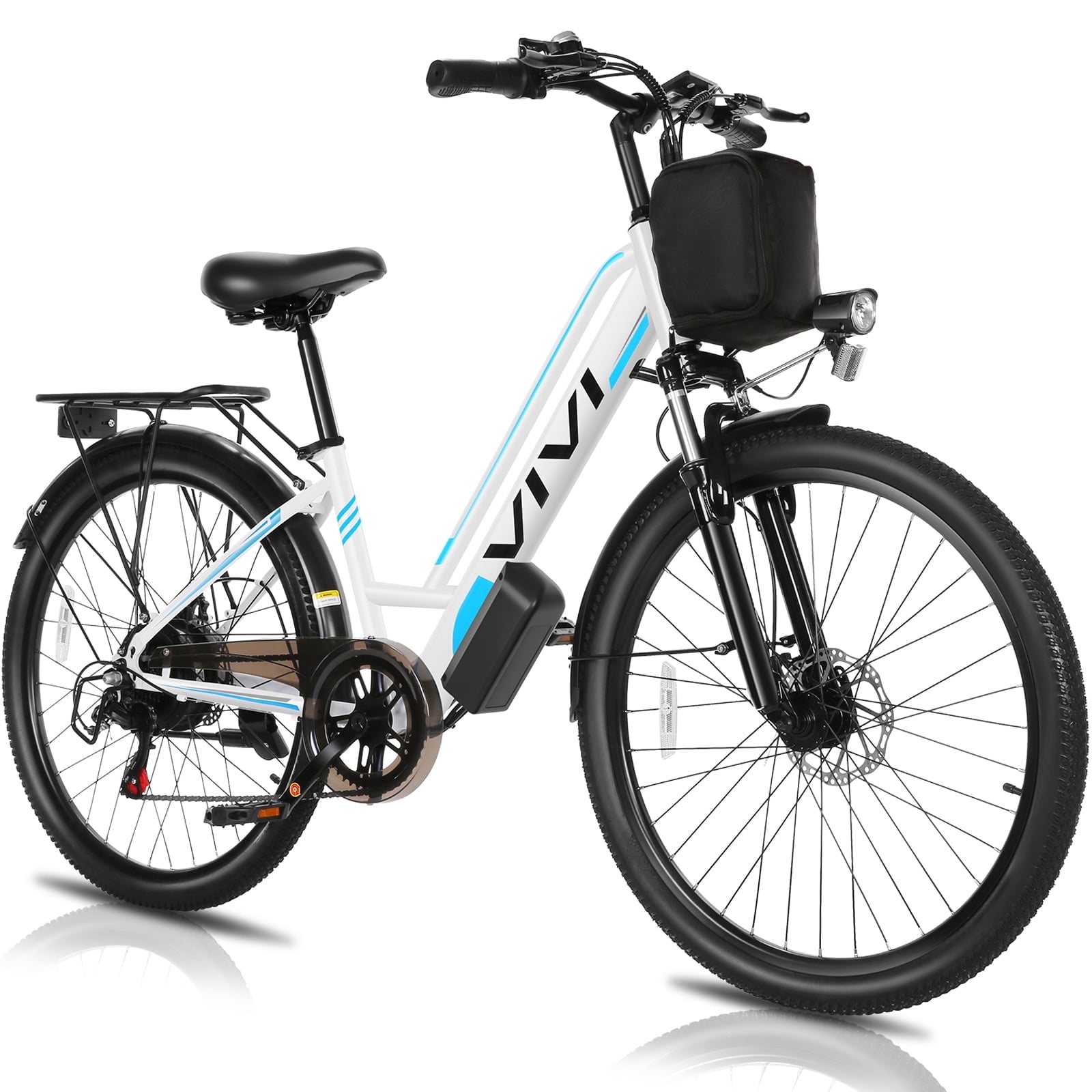 Vivi Electric Bike 26" City Commuter Electric Bike 500W Step-Through Electric Bike 20MPH Electric Cruiser Bike Beach Bike Up to 50 Miles with Cruise Control, UL2849 Certified