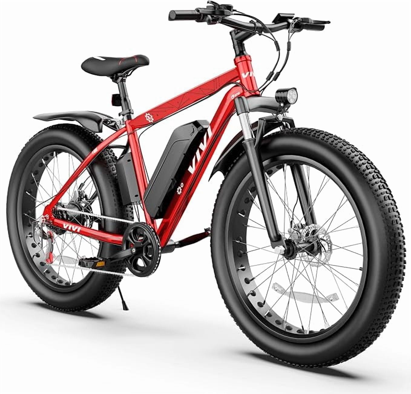 Vivi 26" x 4" Fat Tire Electric Bike for Adults, 749W E-bike with 48V 18Ah Removable Battery, Up to 75 Miles，7 Speed Electric Mountain Bike UL2849 Certified