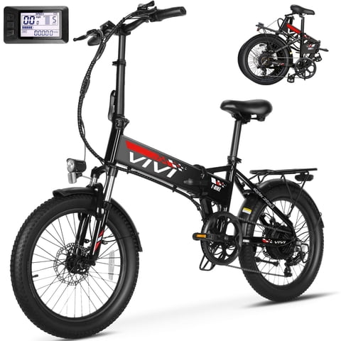 Vivi Bicicleta Eléctrica para Adultos 20" x 2.4 Bicicleta Eléctrica Plegable 48V 500W Bicicleta Eléctrica Bicicleta para Desplazamientos 19.8MPH Horquilla de Suspensión Bicicleta Eléctrica con Control de Crucero, Certificada UL2849