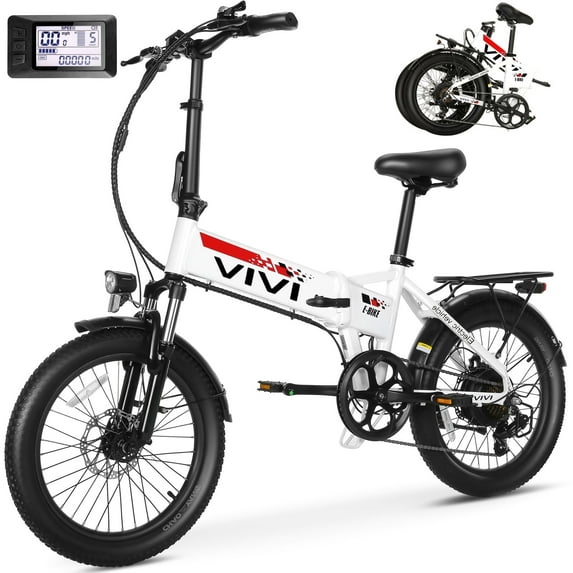 Vivi Electric Bike for Adults 20" x 2.4 Folding Electric Bike 48V 500W Electric Bike Commuter Bike 19.8MPH Suspension Fork Electric Bike with Cruise Control, UL2849 Certified