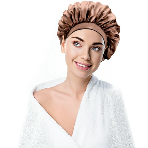 ViviDreamore Satin Bonnet Silk Bonnet for Sleeping Silk Sleep Cap Hair Bonnet for Sleeping Bonnets for Women Curly Natural Braid Hair Bonnet for Men Adjustable Wide Band Double Layer