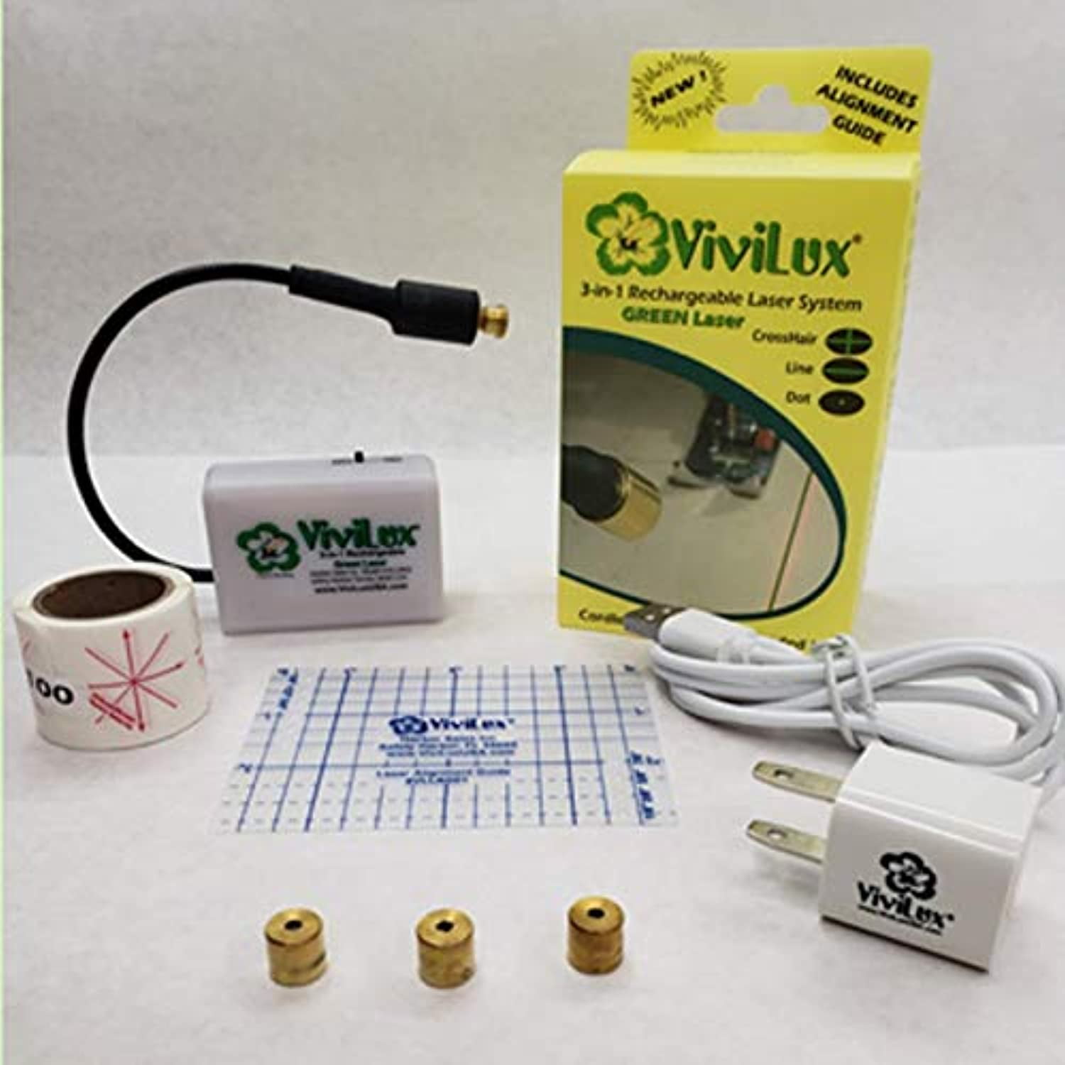 ViviLux 3in1 Rechargeable GREEN Laser System with Adjustable Line
