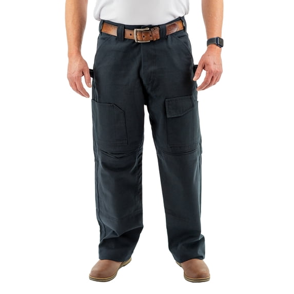 ViviTech - Cotton Canvas Utility Work Pants with Knee Pads, Battle-Ready Workwear (Black, 29W x 32L)