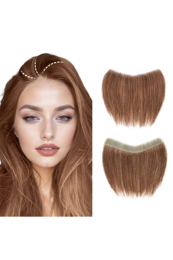 Frontal Hairpiece for Women Natural Black Hair Extension Hairline Loss Straight Tape in Human Hair Toppers Replacement Toupee