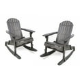 thumbnail image 1 of GDF Studio Cartagena Outdoor Acacia Wood Adirondack Rocking Chairs, Set of 2, Dark Gray, 1 of 8